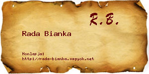 Rada Bianka névjegykártya